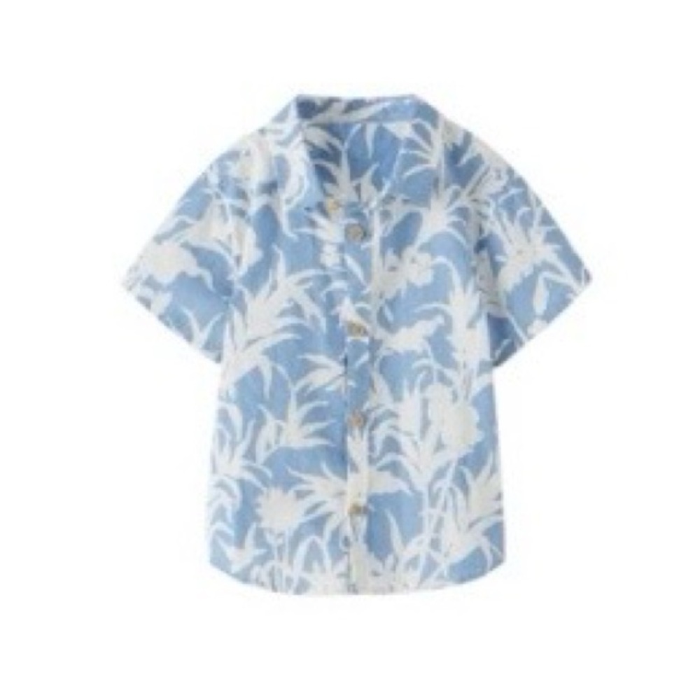 Zara Blue & White Floral Short Sleeve Tee 3T-4T